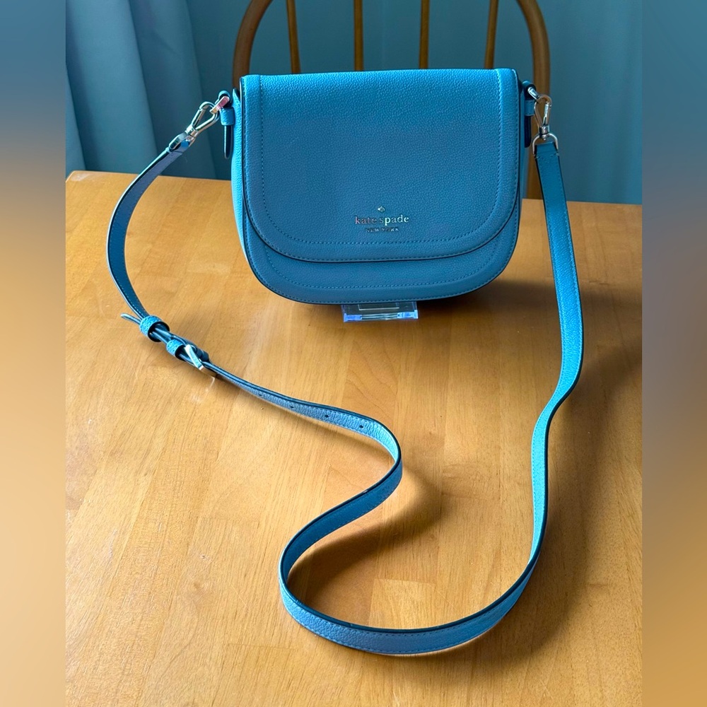 Kate Spade Light Blue Blake Saddle Crossbody